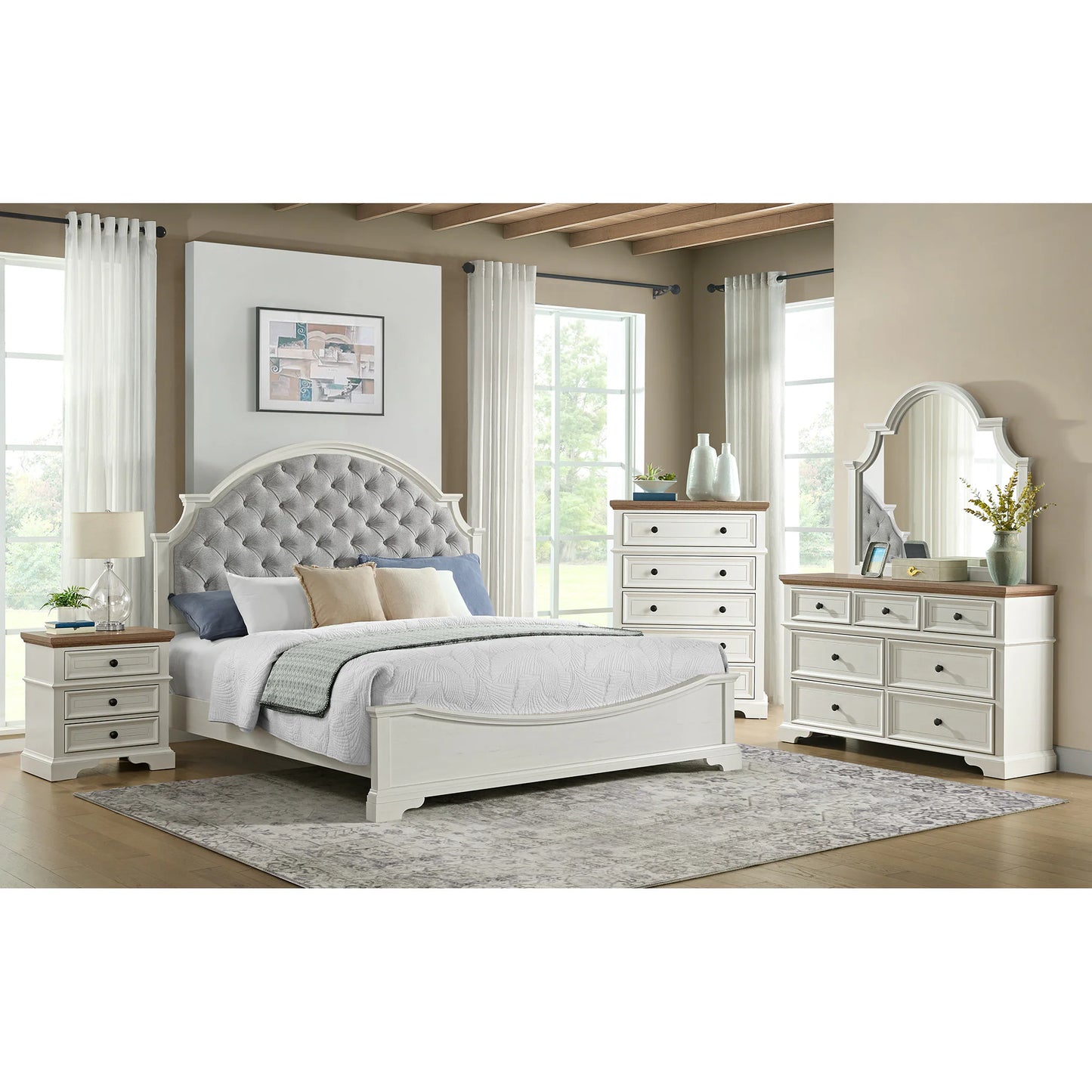 Eastwood - Youth King Upholstered Bed - White