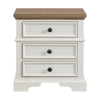 Eastwood - Youth 3-Drawer Nightstand - Brown And White