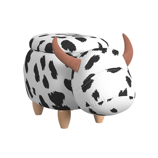 Animal Stools - Cow Storage Stool - White And Black