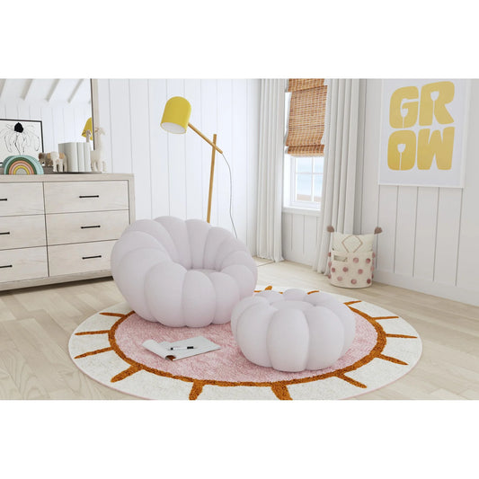 Bubble - Swivel Chair And Ottoman - Gray