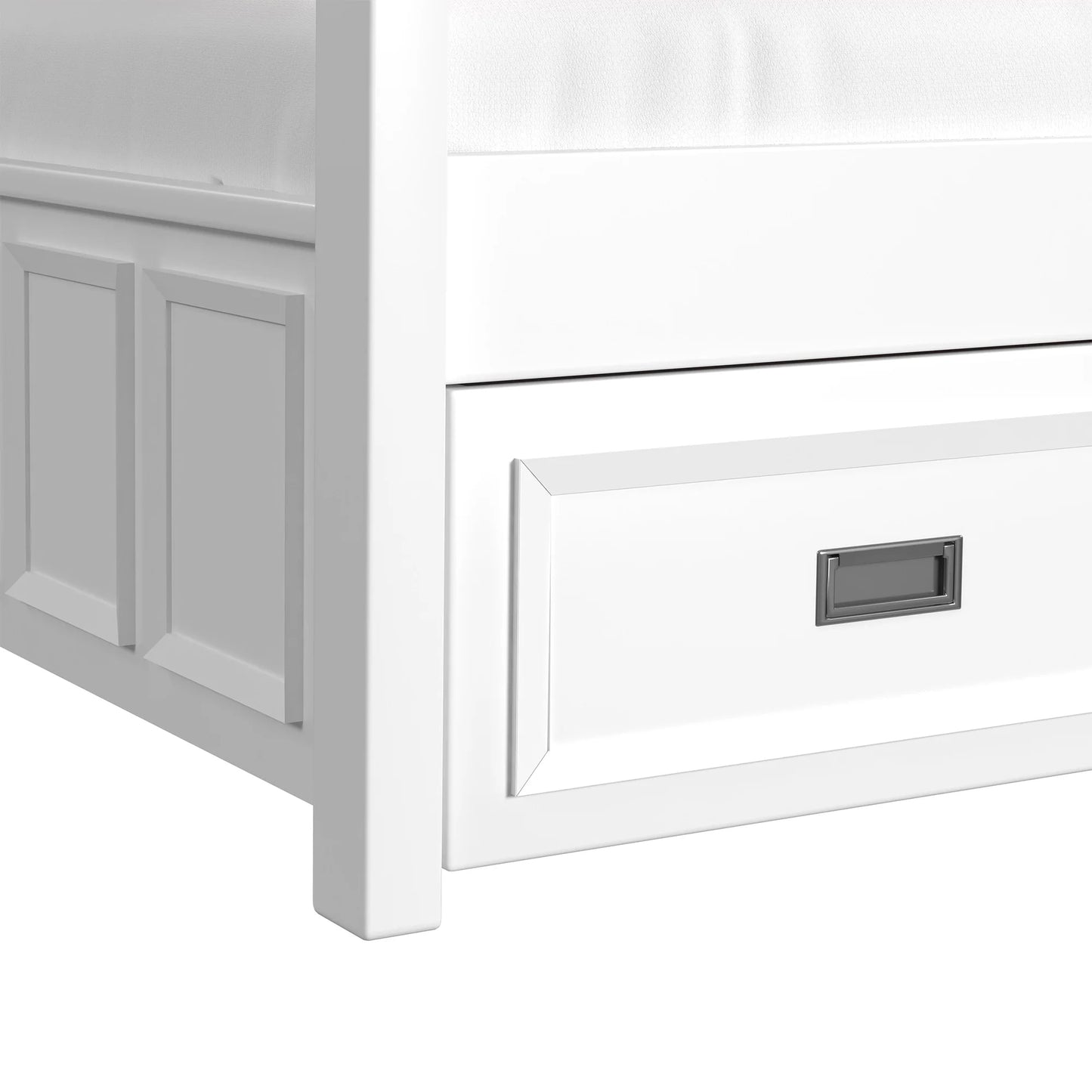 Hampton Kids - Twin Over Twin Bunk With Ladder And Trundle - White