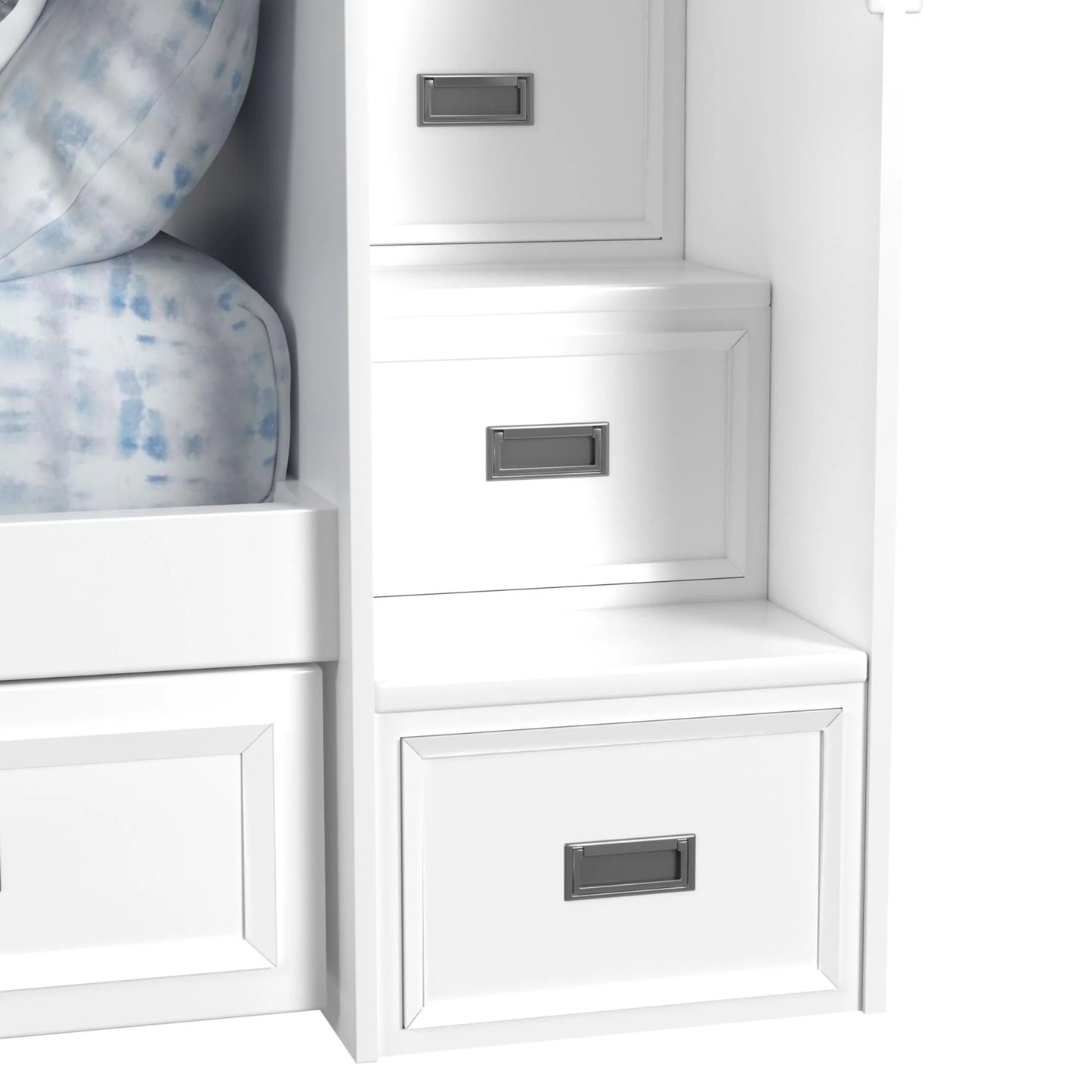 Hampton Kids - Twin Over Twin Bunk With Staircase And Trundle - White