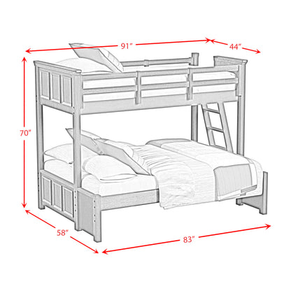 Hampton Kids - Twin Over Full Bunk With Ladder - White
