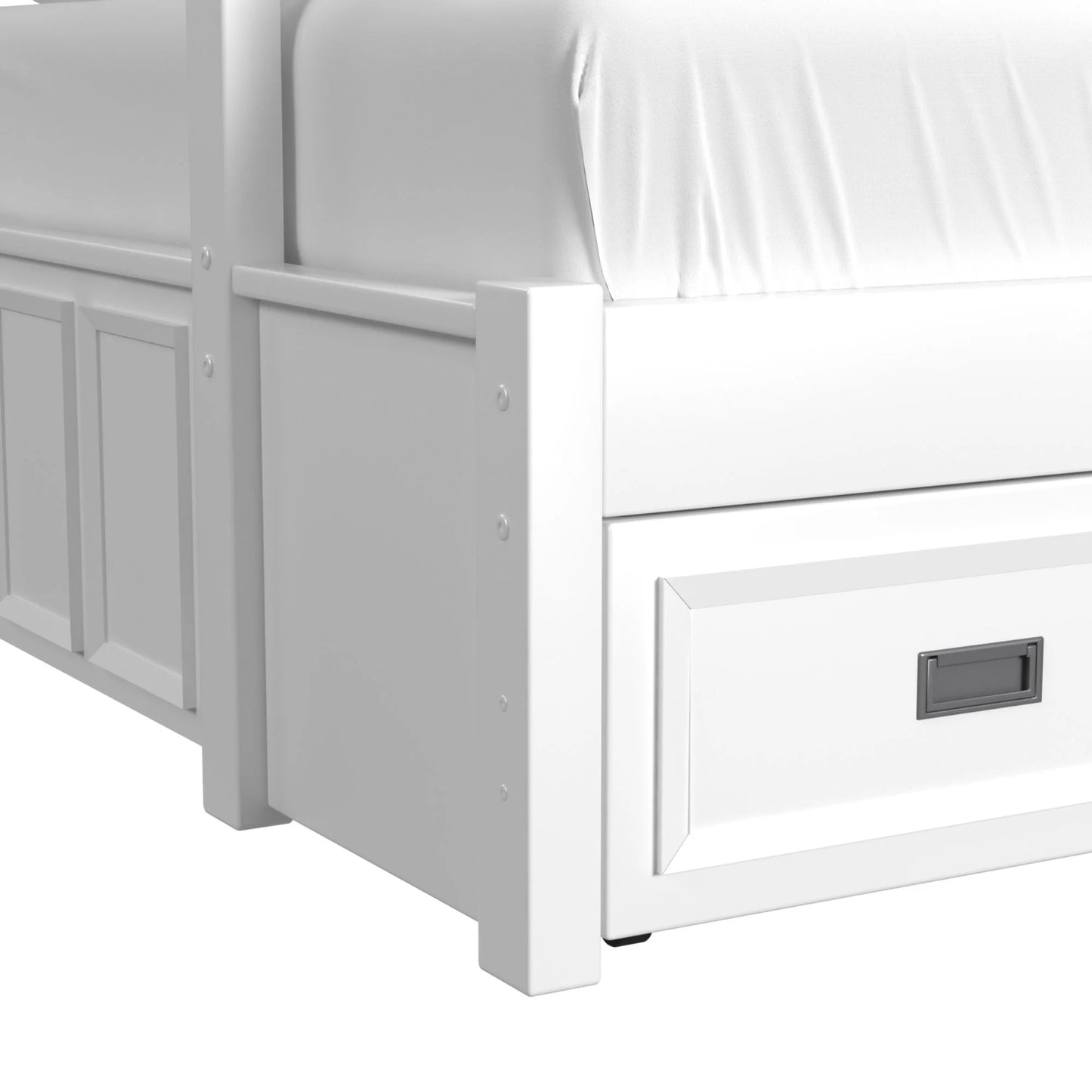 Hampton Kids - Twin Over Full Bunk With Ladder And Trundle - White