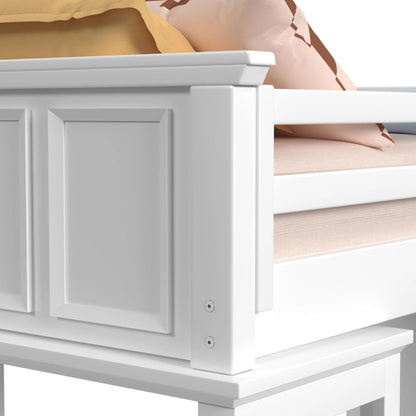 Hampton Kids - Twin Loft With Staircase And Desk With Speaker - White