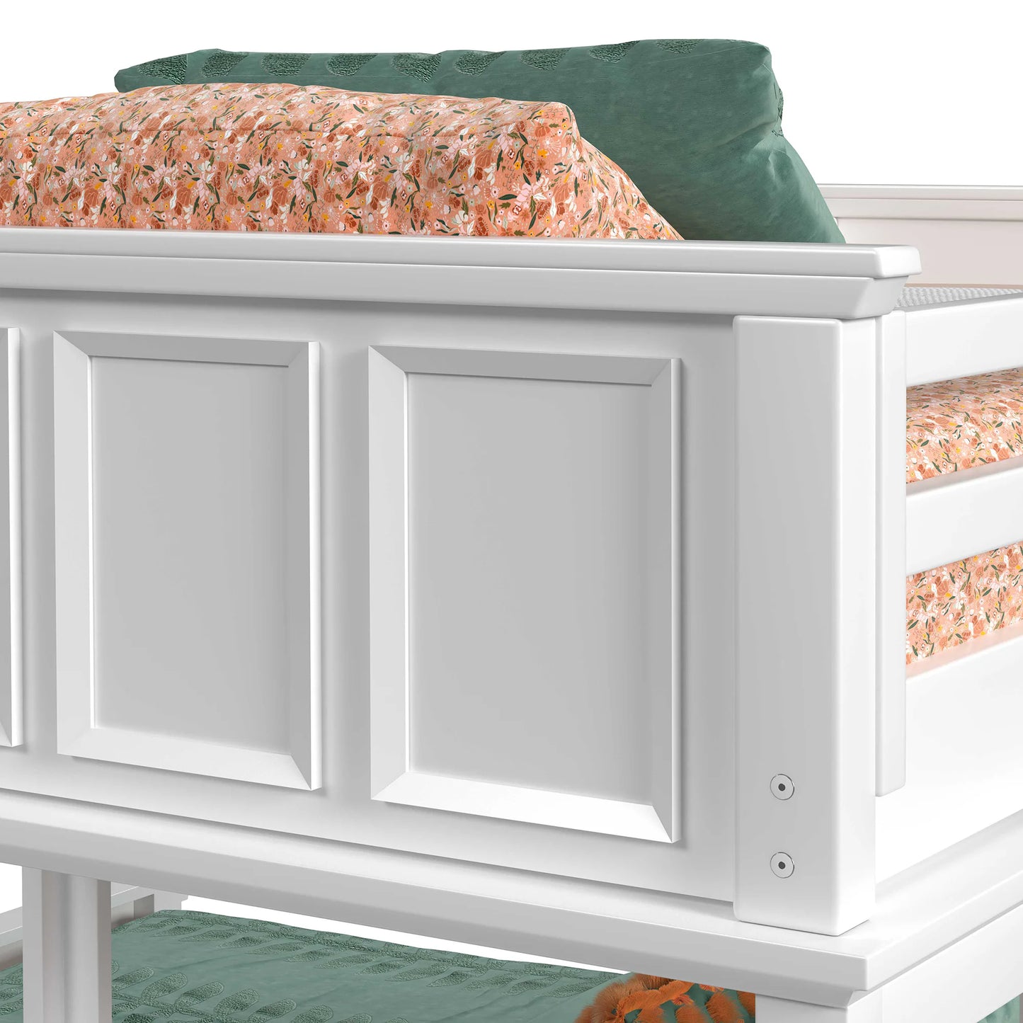 Hampton Kids - Twin Over Full Loft With Ladder And Desk With Speaker - White