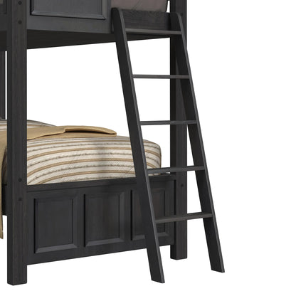 Hampton Kids - Twin Over Twin Bunk With Ladder - Charcoal
