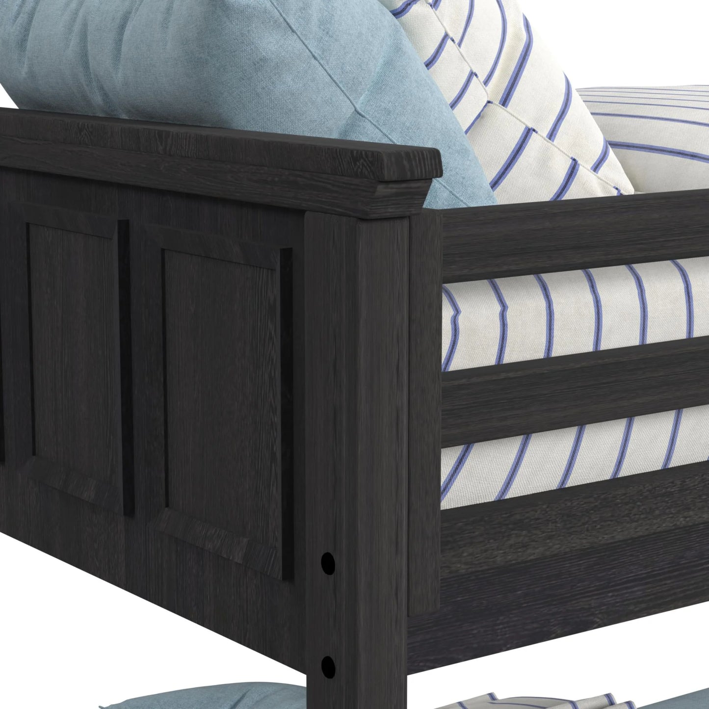 Hampton Kids - Twin Over Twin Bunk With Ladder And Trundle - Charcoal