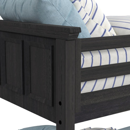 Hampton Kids - Twin Over Twin Bunk With Ladder And Trundle - Charcoal