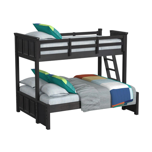 Hampton Kids - Twin Over Full Bunk With Ladder - Charcoal