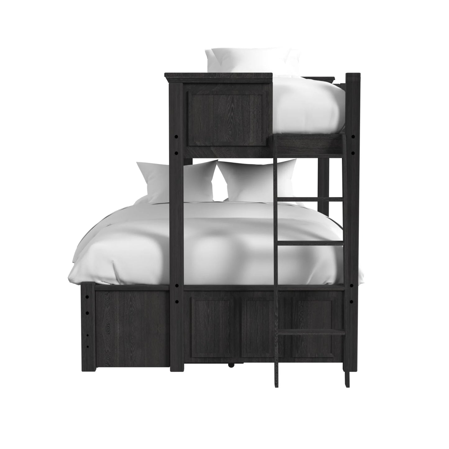 Hampton Kids - Twin Over Full Bunk With Ladder And Trundle - Charcoal