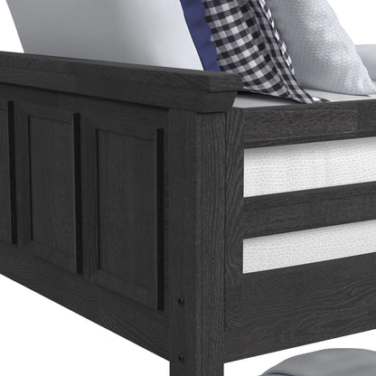 Hampton Kids - Twin Over Full Bunk With Staircase And Trundle - Charcoal