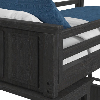 Hampton Kids - Twin Loft With Ladder And Desk With Speaker - Charcoal