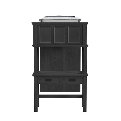 Hampton Kids - Twin Loft With Staircase And Desk With Speaker - Charcoal
