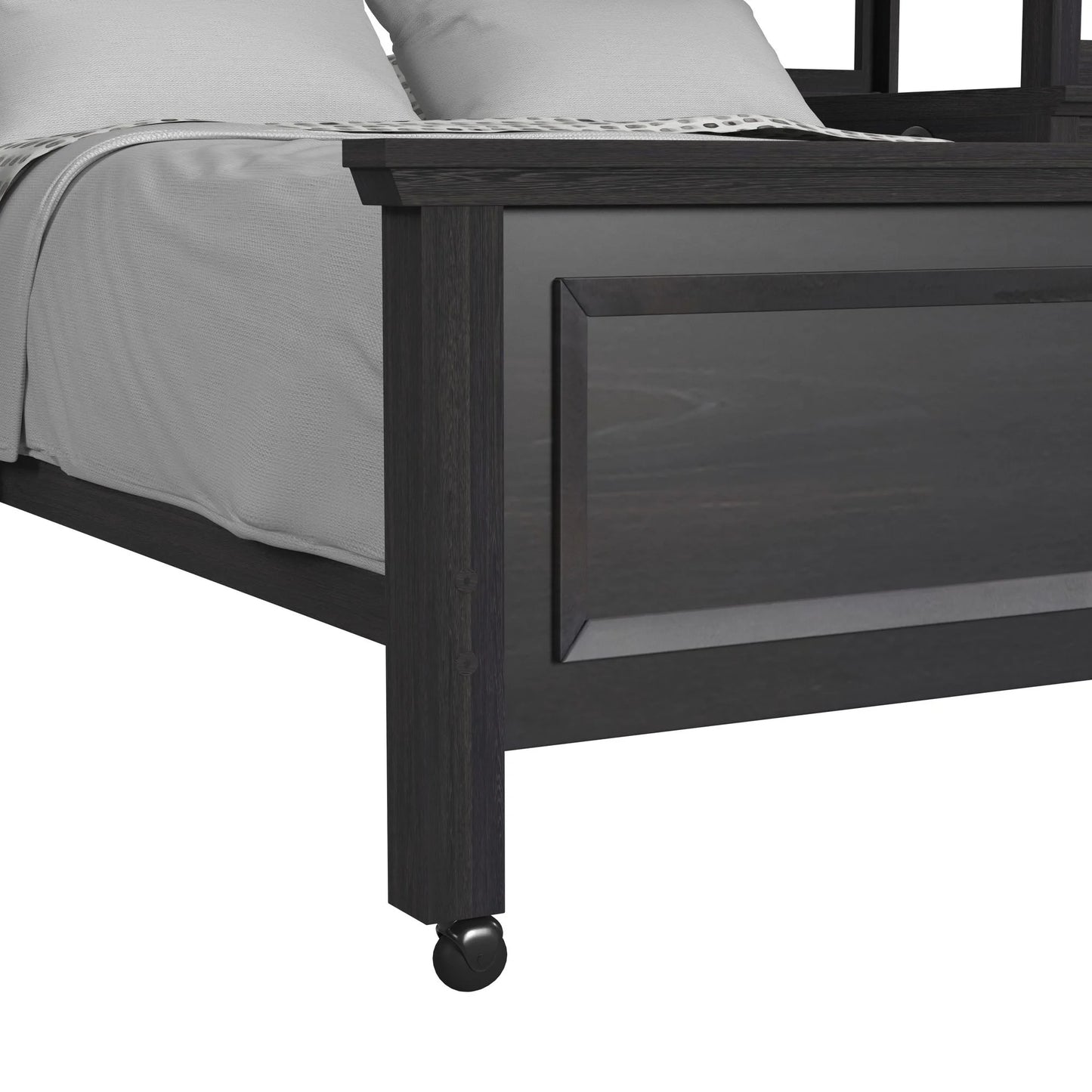 Hampton Kids - Twin Over Full Loft With Ladder And Desk With Speaker - Charcoal