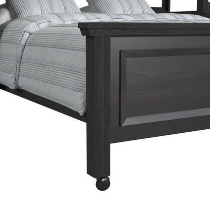 Hampton Kids - Twin Over Full Loft With Staircase And Desk With Speaker - Charcoal