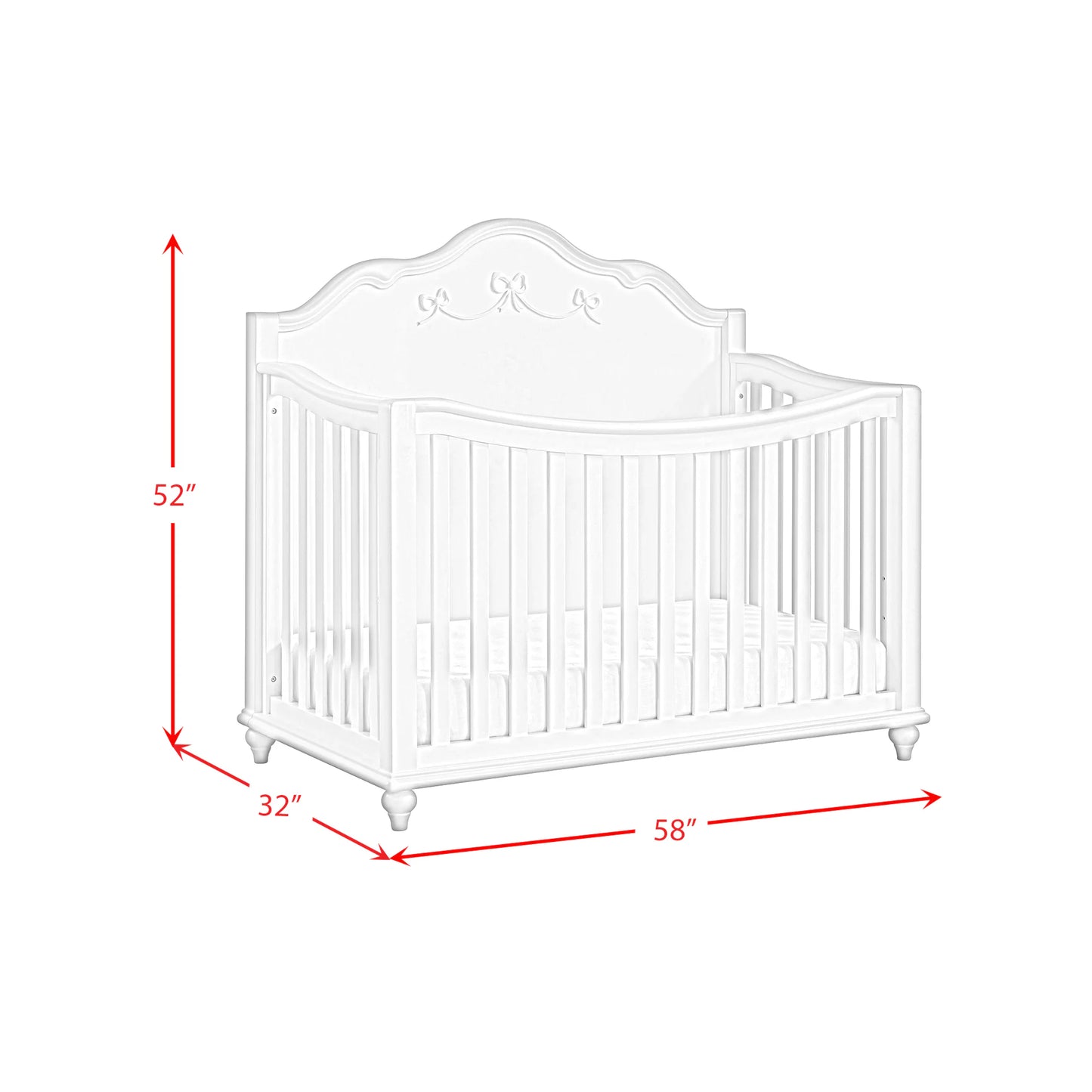 Alana - Crib With Guardrails - White
