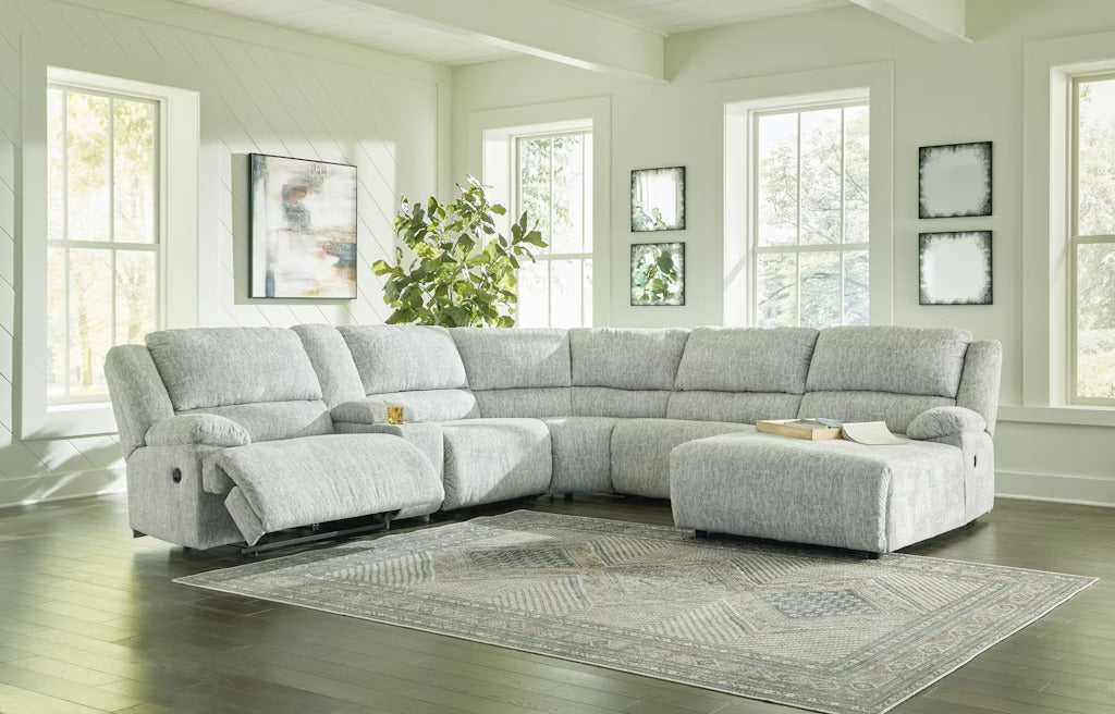 Mcclelland - Gray - Right Arm Facing Press Back Chaise 6 Pc Sectional