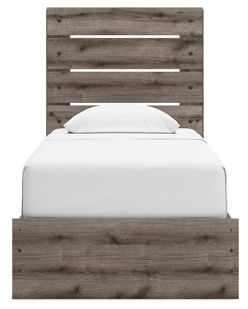 Graystorm - Twin Panel Bed With Storage - Brown Gray