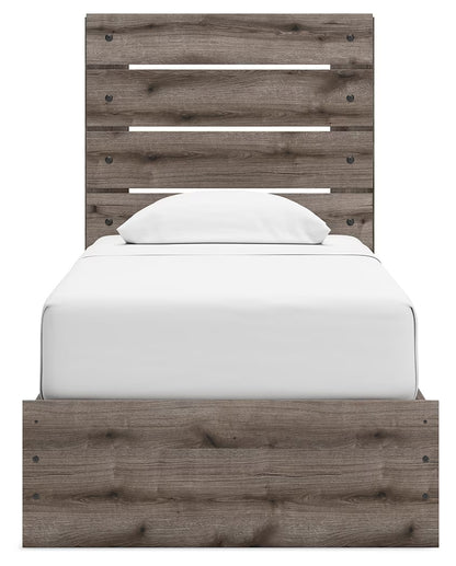 Graystorm - Twin Panel Bed With Storage - Brown Gray