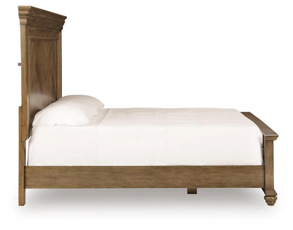 Karallin - King Panel Bed - Medium Brown