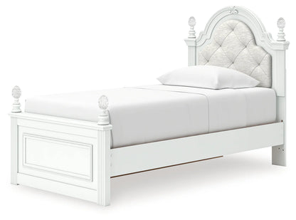 Kozlani - Twin Upholstered Panel Storage Bed - White