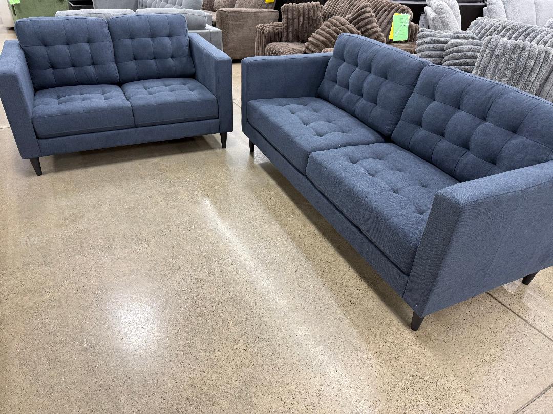 Sofa and Loveseat - Midnight Blue