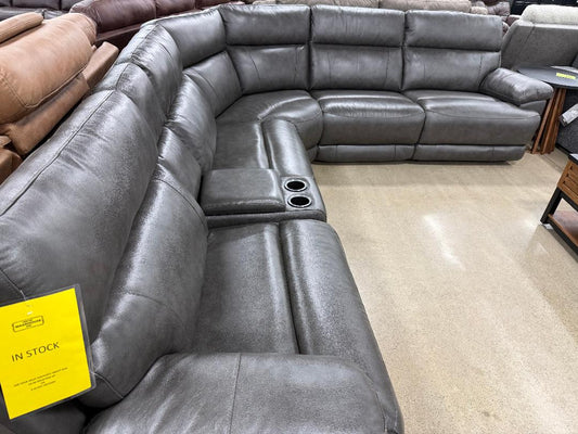 “Madrid” Leather Power Reclining Sectional
