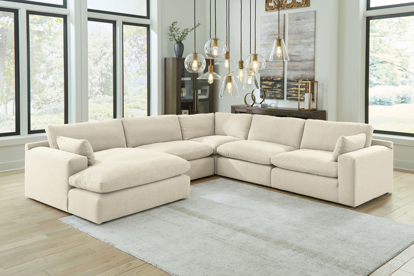 Elyza - Linen - Left Arm Facing Corner Chaise 5 Pc Sectional