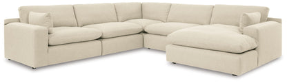 Elyza - Linen - Right Arm Facing Corner Chaise 5 Pc Sectional