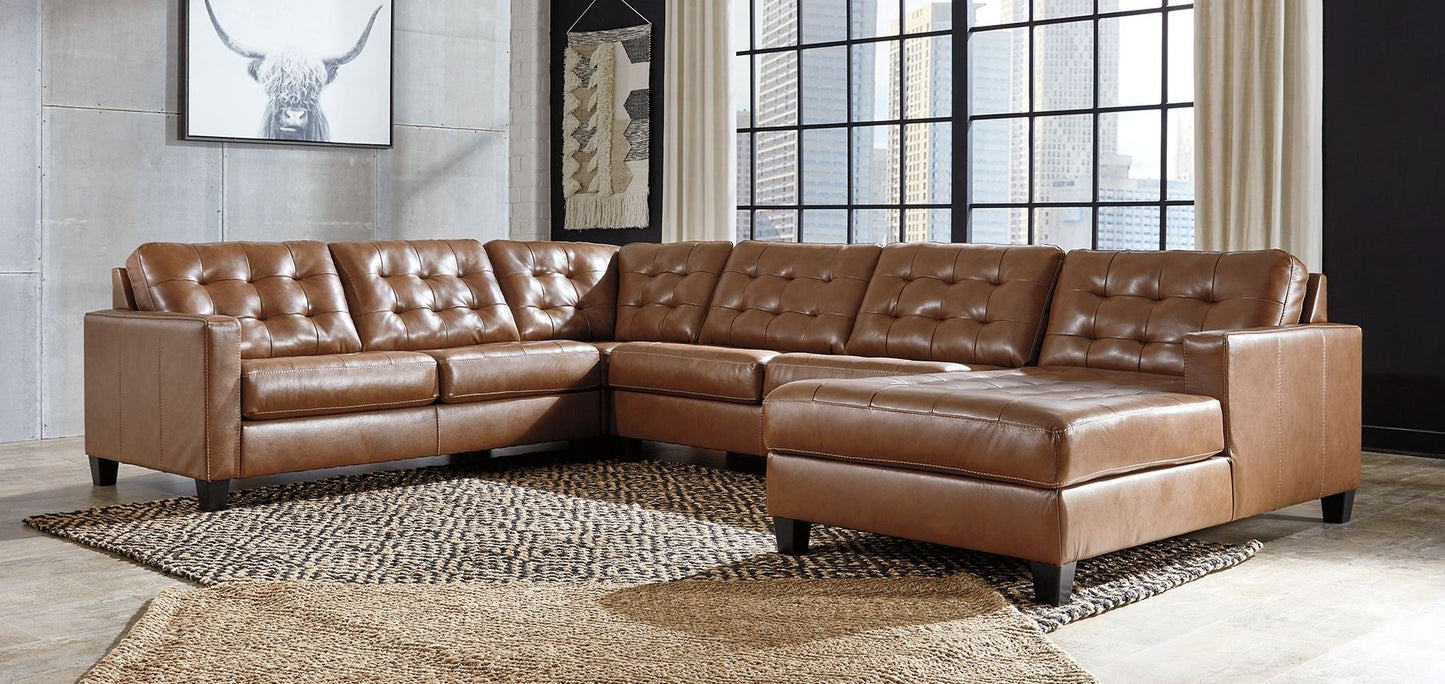 Baskove - Auburn - Right Arm Facing Corner Chaise 4 Pc Sectional