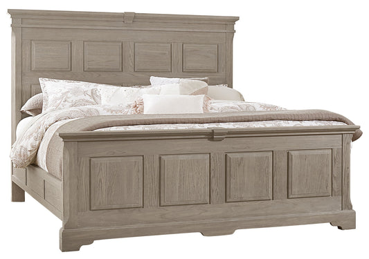 Heritage - King Mansion Bed With Decorative Rails - Greystone