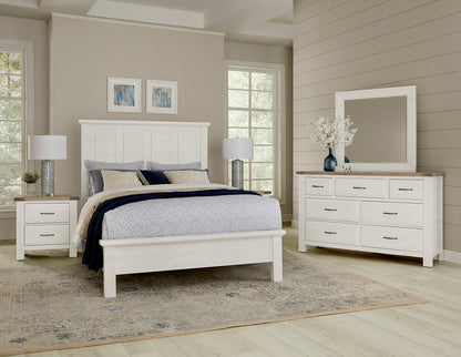 Maple Road - California King Mansion Bed With Low Profile Footboard - Soft White