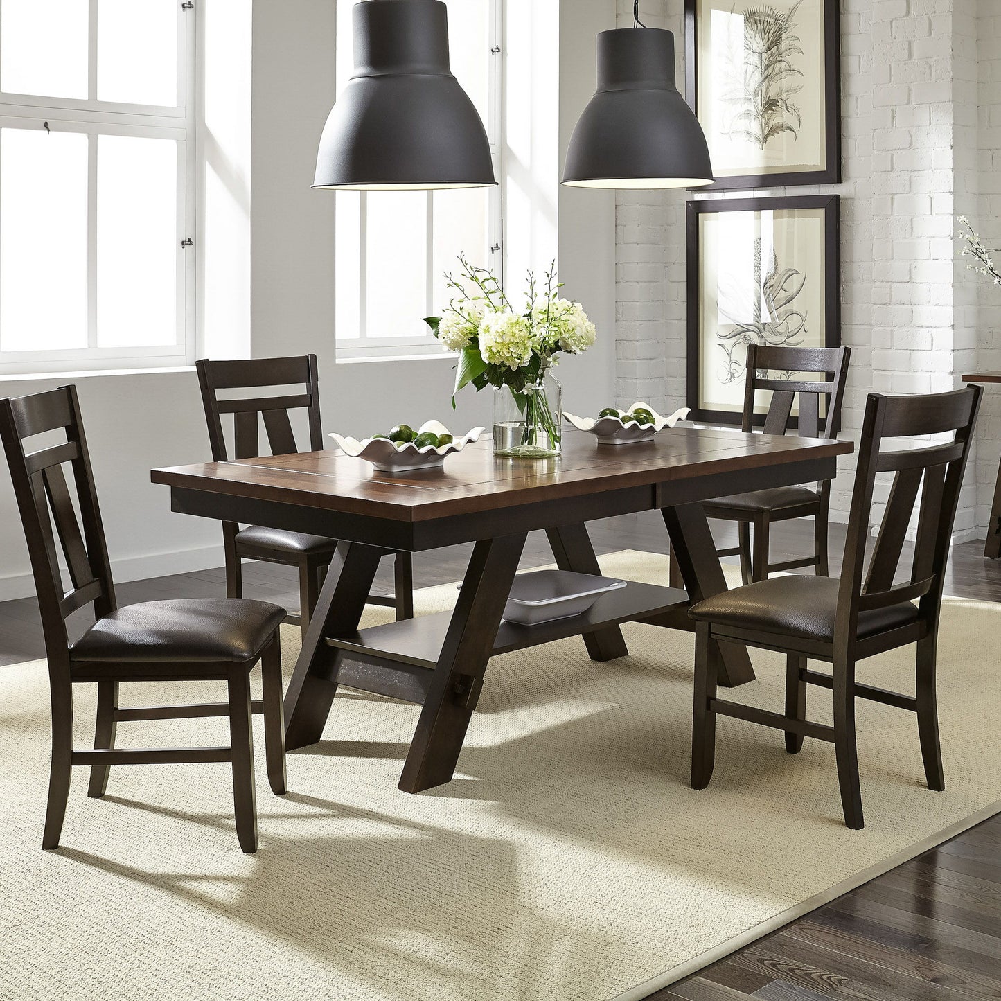 Lawson - 5 Piece Rectangular Table Set - Dark Brown