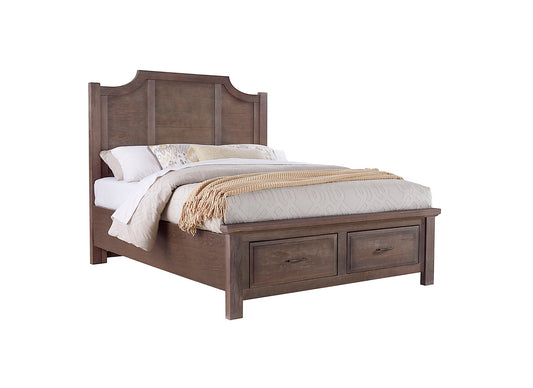 Maple Road - Queen Scalloped Storage Bed - Maple Syrup