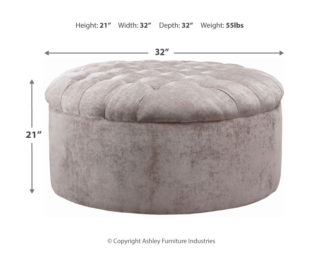 Carnaby - Linen - Oversized Accent Ottoman