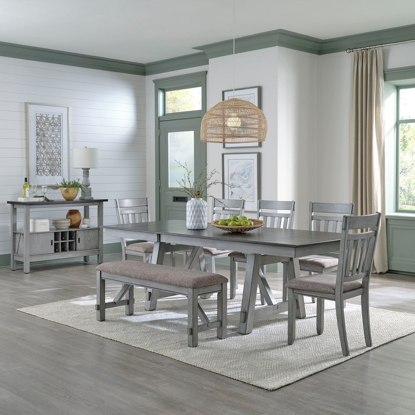 Newport - 6 Piece Trestle Table Set