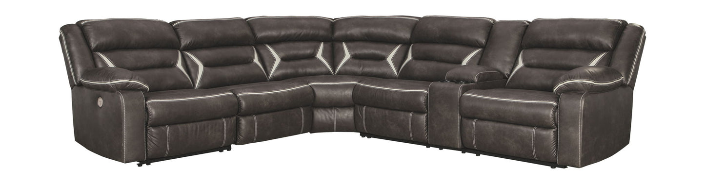 Kincord - Midnight - Right Arm Facing Power Sofa With Console 4 Pc Sectional