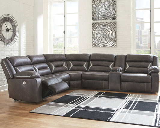 Kincord - Midnight - Right Arm Facing Power Sofa With Console 4 Pc Sectional