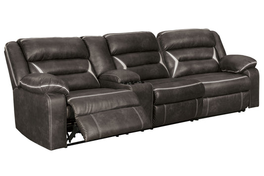 Kincord - Midnight - Left Arm Facing Power Sofa With Console 2 Pc Sectional