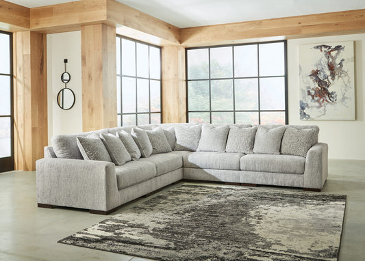 Regent Park - Pewter - Corner Chairs 5 Pc Sectional