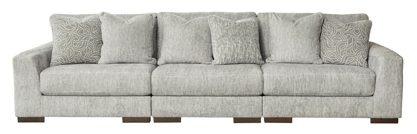 Regent Park - Pewter - Sofa 3 Pc Sectional