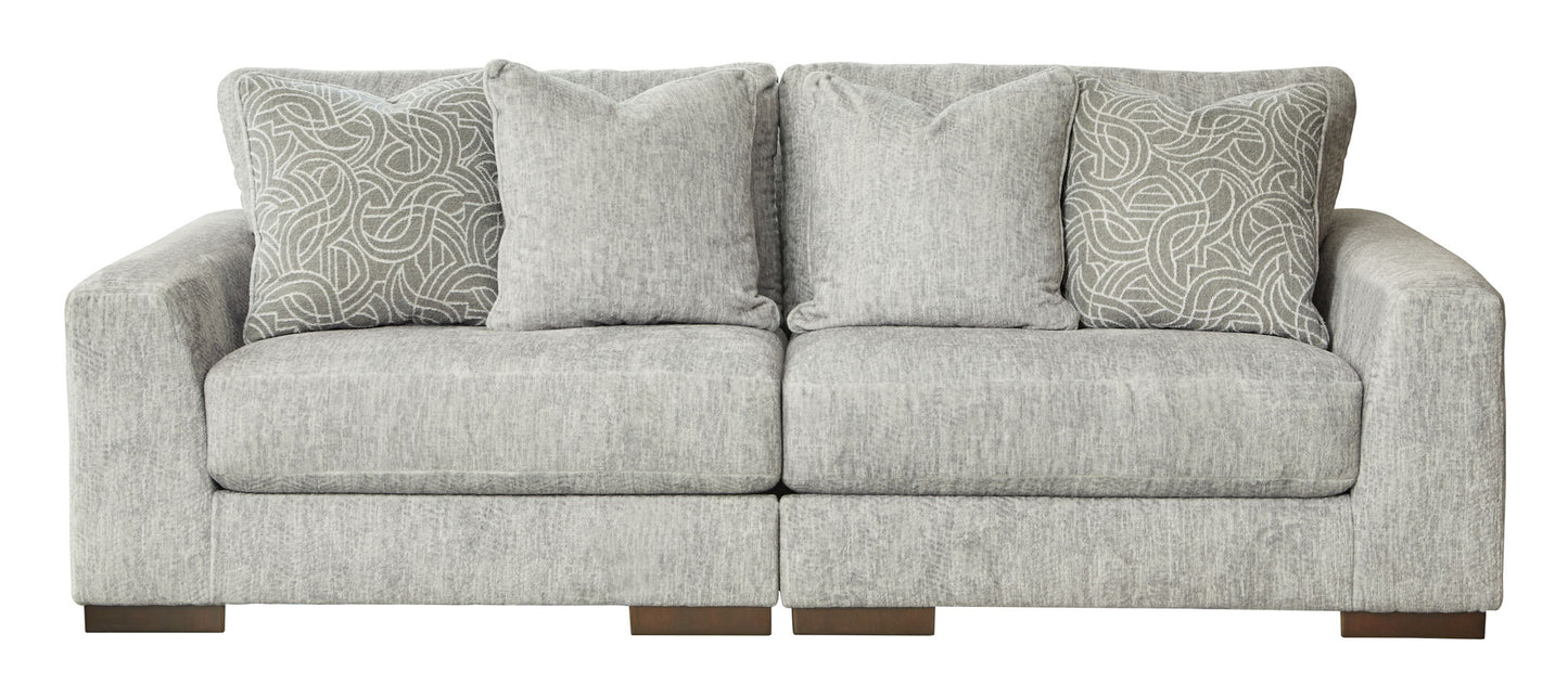 Regent Park - Pewter - Loveseat 2 Pc Sectional