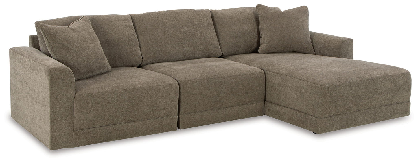 Raeanna - Storm - Right Arm Facing Corner Chaise 3 Pc Sectional