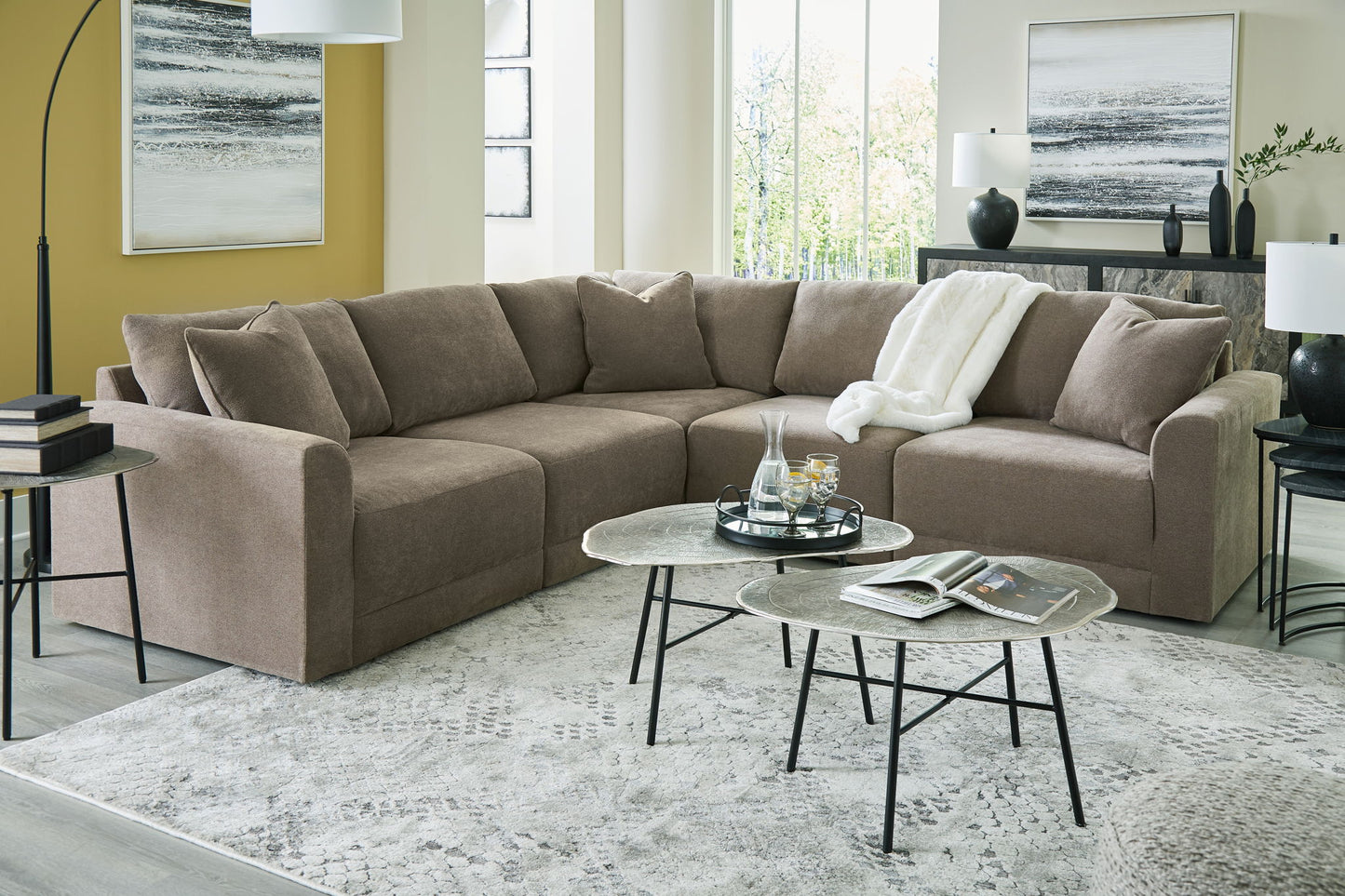 Raeanna - Storm - Corner Chairs 5 Pc Sectional