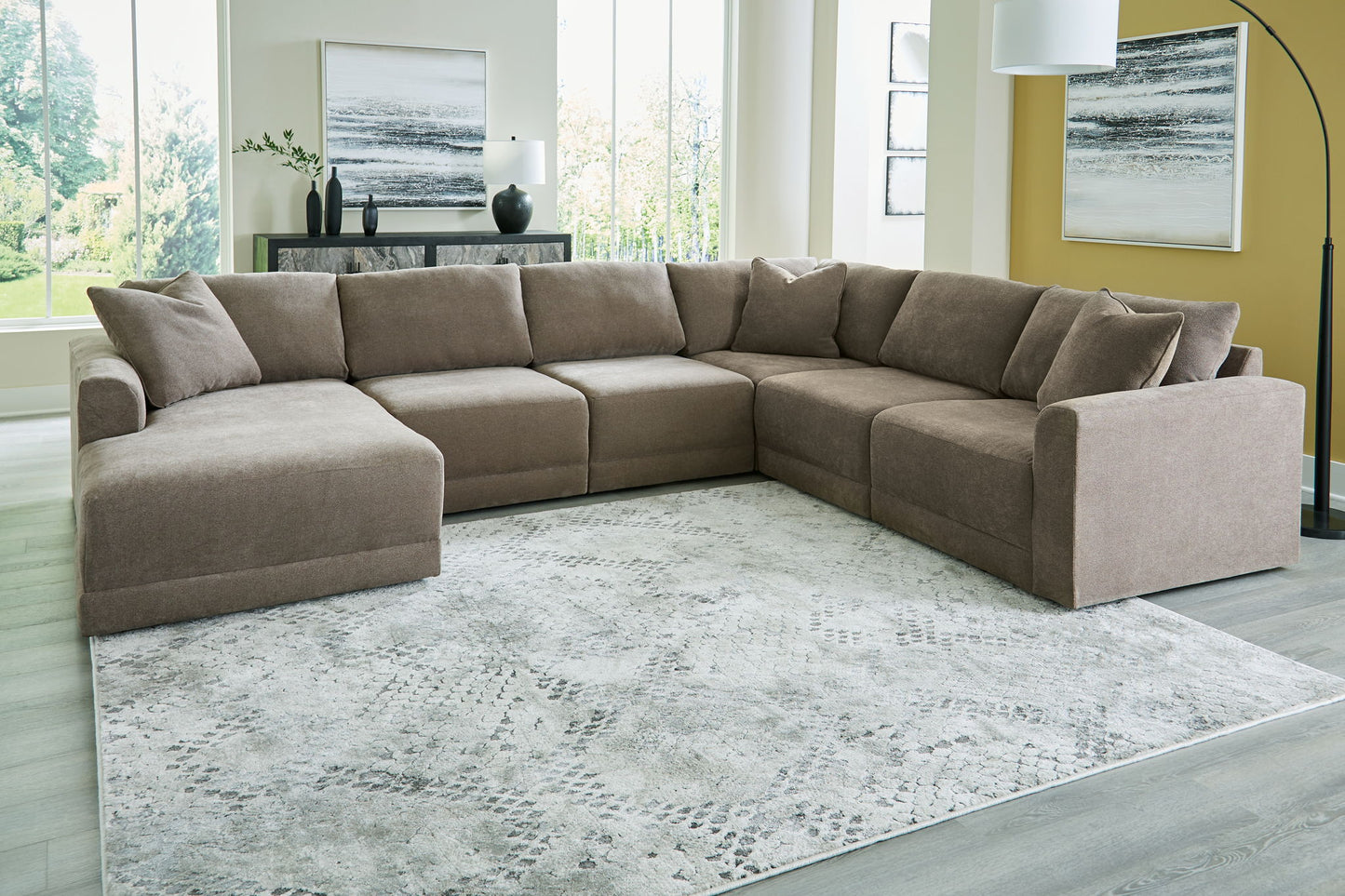 Raeanna - Storm - 6-Piece Sectional With Laf Corner Chaise