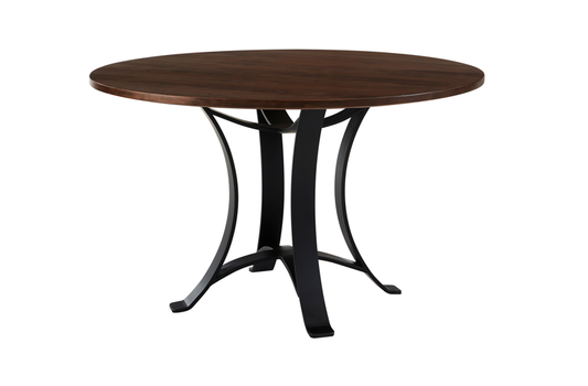 Crafted Cherry - 48" Round Dining Table With Metal Pedestal - Dark Cherry