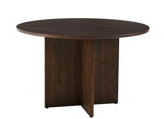 Crafted Cherry - 60" Round Dining Table With Wood Pedestal - Dark Cherry