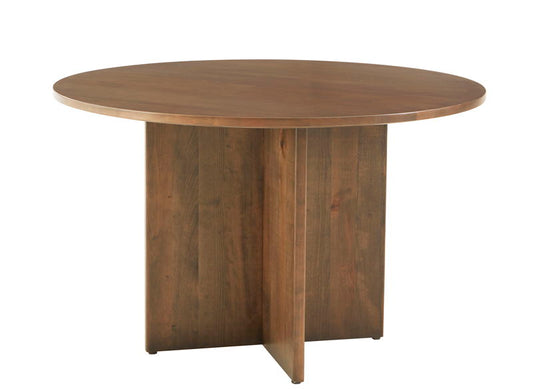 Crafted Cherry - 48" Round Dining Table With Wood Pedestal - Medium Cherry