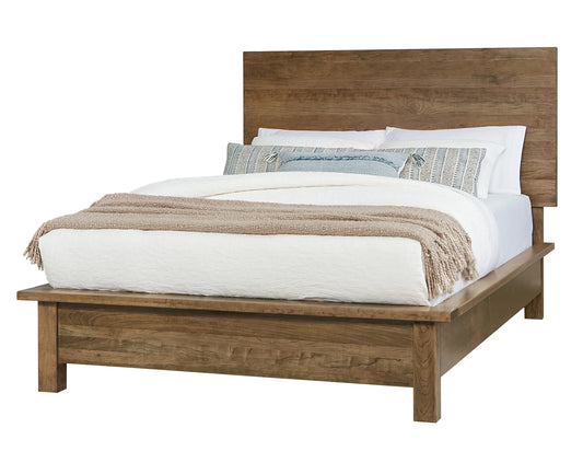 Crafted Cherry - Ben's King Plank Bed With Terrace Footboard - Medium Cherry